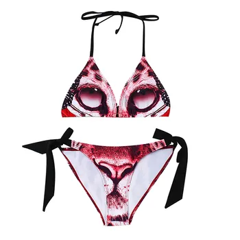 Damer nye mode bikinier 2021 mujer høj talje sexet åben ryg leopard bikini badedragt mode høj talje sexet åben F4*