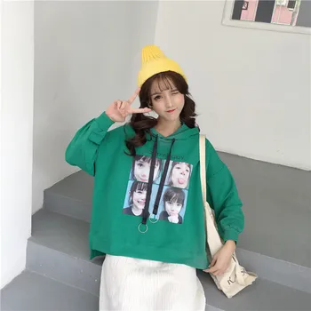 Sweater Nye Kvindelige Lange Ærmer Harajuku Style Foråret og Efteråret Pels koreansk Mode Løs Studerende BF Underlig Pige Top