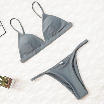 2020 Kvinder Micro Bikini sæt, Push Up Badetøj Solid Strand og Badning Suit Brasilianske g-streng Badedragt Til Piger i Bikini badetøj Femme