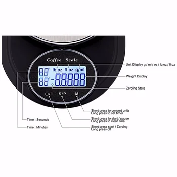 0.5/3kg/0,1 g Og Skala Med Timeren Elektronisk Digital køkkenvægt Høj Præcision LCD-Elektroniske Vægte