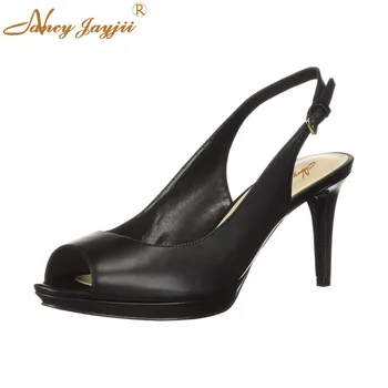 Nancyjayjii Damer, Sko-Kvinde Pumper Black solid Peep Toe Ankel-Wrap Super Høje tynde hæle Party Sød Mode Elegant 2019