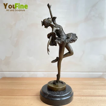 35cm Bronze Ballet Dans Skulptur Vestlige Bronze Ballerina Danser Statue Pige, Dans, Kunst, Kunsthåndværk, Hjem, Hotel Indretning Pynt