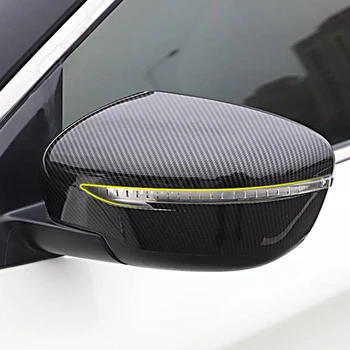 Bil ABS Carbon Fiber Rear View Mirror Cover Trim Dekorative Sticker til Nissan X-Trail-2019