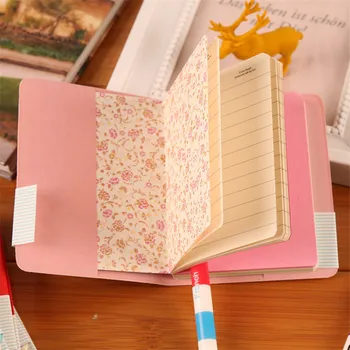 EZONE Mini Notebook LaceUp Notepaad Rejsende Rejse Bærbare Daglig Dagbog Skolens Kontor Forsyning Kawai Flamingo Studerende Papirvarer