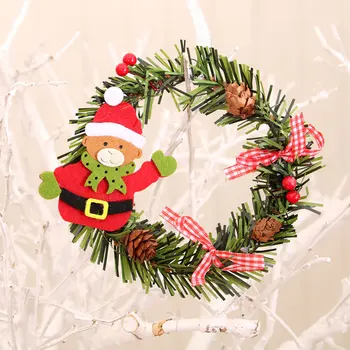 Juledekoration guirlander og dekorative Jul rattan Jul krans hængende døre dekoreret