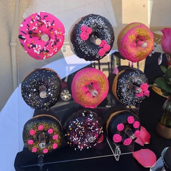 Akryl Donut Displayet Stå Donut Står Mur På Bordet Donuts Rack til Jul Krans Part Indretning Baby Showers fødselsdagsfest En