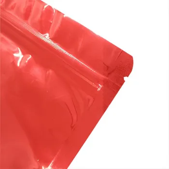 1000Pcs Rød Aluminium Folie Stå Op Detail Genanvendelige Poser Zip-Lock Emballage Pose Self Tætning Lynlås Bønner Slik Te Pakke Taske
