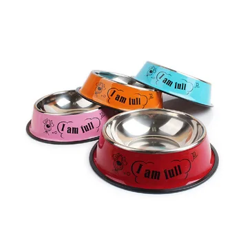 Producentens pet products farve rustfrit stål hund skål pet service, dog en enkelt skål pet food Bassin