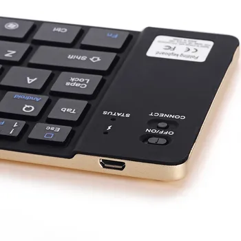 Multi-funktionel Stå Bord, Folde Trådløse Tastatur 66 Keys Mini Tastatur med holder til Mobiltelefon/Tablet/Laptop