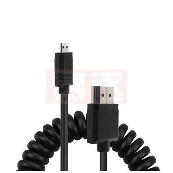 OD 3,0 mm Spiral HDMI-kompatibel 2.0 mand til Micro Mini HDMI-kompatibel strække Foråret Curl Fleksible Tynde Kabler 2k 4k @60Hz