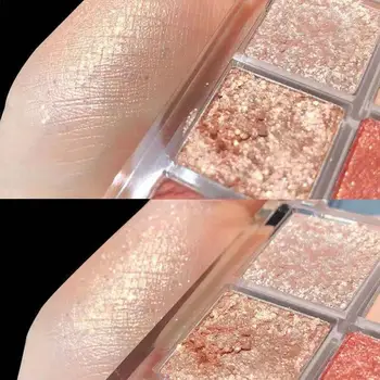 9 Farve Mat Glitter Øjenskygge Palette Pigment Diamant Glimmer Makeup Kosmetiske langvarig Sæt Blingbling Til Piger Korea C5Y4