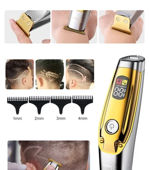 Surker elektrisk hår trimmer SK-100 trådløse genopladelige hair clipper skæg trimmer olie hoved clipper LCD-kraftfuld clipper metal