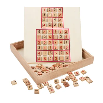 Træ-Sudoku Spil Jiugongge Sudoku Med Spørgsmål Børns Logisk Tænkning, Koncentration Uddannelse Pædagogisk Legetøj