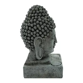 1stk Harpiks Buddha-Statue Figurer Kinesisk Buddha-Statue Have Stort Buddha Hoved Sandsten Statue Indretning Buddha Dekoration