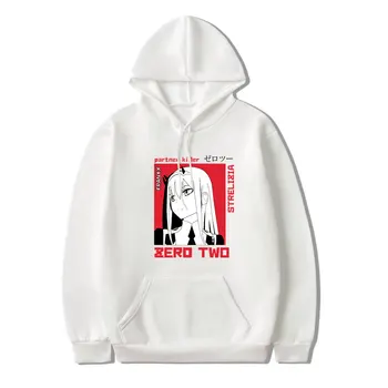 Darling I Franxx hoodie Animationsfilm Harajuku Nul TO Smukke Pige Print Unisex Streetwear Løs Hip Hop Varm Hætte Sweatshirt