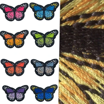 1PC Broderi Butterfly Patches Pynt Stof Selvklæbende Mærkater Til Tøj, Tasker Jern På Patch DIY Tilbehør, 8x4.8cm