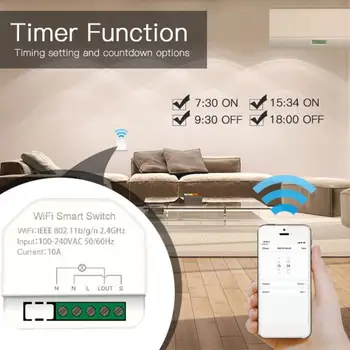 Wifi Smart Light kontaktur Diy-Breaker Modul 1gang Smart Liv/Tuya APP, en Fjernbetjening,der Virker Med Alexa Echo Google Startside