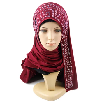 F7 10stk Mode Modal Bomuld Jersey Tørklæde Hijab Lang Muslimske Sjal Almindelig Blød Turban Uafgjort Hoved Wraps For Kvinder i Afrika Hovedbøjle