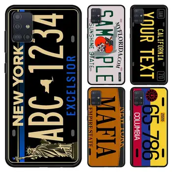 Licens New York Plade Phone Case for Samsung Galaxy A51 A71 A21s A12, A31 A41 A32 A02s A11 A72 A52 A42 5G A01 A91 A21 EU-Dækning