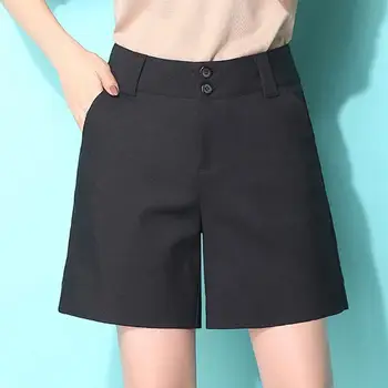 S-5XL Shorts Kvindelige Harajuku Høj Talje Korte Bukser Lige Vintage Kvinders Shorts 2021 Løs Casual Sorte Shorts Plus Size D55