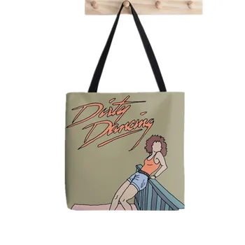 Shopper Dirty Dancing 80'er Film trykt Tote taske kvinder Harajuku shopper taske pige Skulder shopping taske Lady Canvas Taske