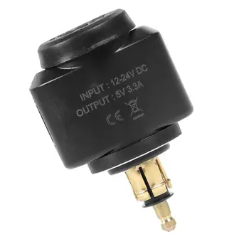 Plug til Dual Port 5V 3.1 EN USB-Oplader Telefonen Oplader Adapter til BMW DIN-Stik Motorcykel Små og Sarte Sort Udseende