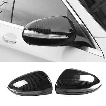 For Mercedes-Benz B C E S GLB GLC Klasse W205 W213 W253 Carbon Fiber ABS Side Rear View Mirror Cover Trim