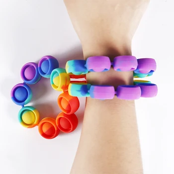 Regnbue Tryk Boble Armbånd Pille Toy Børn, Voksne Antistress Sensoriske Pædagogisk Legetøj Tie-Dye Bærbare Reliver Stress Legetøj