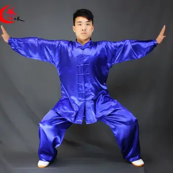 Traditionel Kinesisk Tøj Sæt Mand Oriental 2 Stykker Tai Chi Kung Fu Uniformer Tang kostume Afslappet langærmet Kostumer
