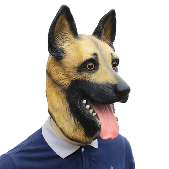 Dyr, Halloween Maske Jul Wolf Hund Cosplay Masker Til Voksne Mand Kvinde Latex Fuld Står Masker Dog Carnival Part Rekvisitter