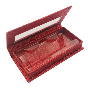 Mangodot 1PC Rektangel Glitter Øjenvipper flyttekasser gaveæske Vipper Pakke Tilpasse Opbevaring Sager Makeup Kosmetisk Sag