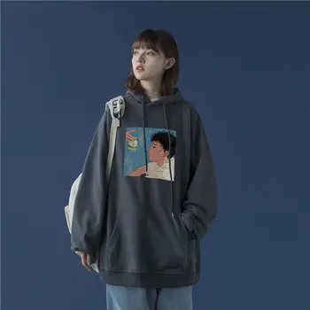 Stor Størrelse Hooded Sweater Kvinder ER Forår-Studerende koreansk Stil Løs Tyndt Lag