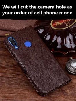 Ægte læder magnetisk spænde wallet phone case-kort slot til Huawei Honor V30 Pro/Huawei Honor V30 stående tegnebog, telefon taske