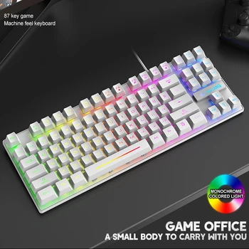 Gaming Manipulator Gamer-Tastatur, en USB-Kablet RGB-Baggrundsbelyst 87 Nøgle til Desktop PC Bærbare Tilbehør Spil i den Business Office