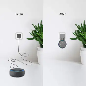 For Amazon Alexa Echo Dot 3rd Generation Outlet vægbeslag Bøjle Indehaveren Indbygget Kabel Opbevaring Beslag Assistenter Tilbehør