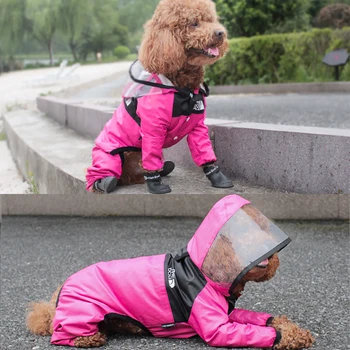 Kæledyr Hund Regnjakke Hunden Ansigt Pet Tøj Buksedragt Vandtæt Hund Jakke Hunde vandafvisende Tøj til Hunde Pet Pels