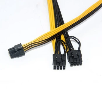 10stk PCI-E PCIE 6Pin til Dual 8Pin 6+2Pin Adapter Kabel Grafik GPU Video Power Kabel 16AWG+18AWG for Miner Minedrift