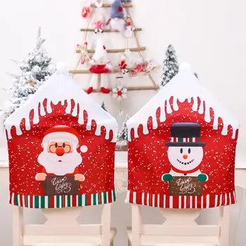 Glædelig Jul Santa Claus Hat stolebetræk julemiddag Stol Tilbage, Dækker Bord Party Decor Nye År Part Forsyninger FDH