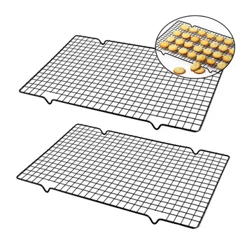 2 stk/Sæt Nonstick Metal Kage Køling af Rack-Grid-Net Bageplade Cookies, Kiks, Brød Tørring Stå Køligere Indehaveren Bagning Værktøjer