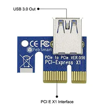 Nye 006C PCIe 1x til 16x Hurtig Riser Card Grafisk pci-e riser Extender 60cm USB 3.0 SATA Kabel til 6Pin Magt til CITY minedrift