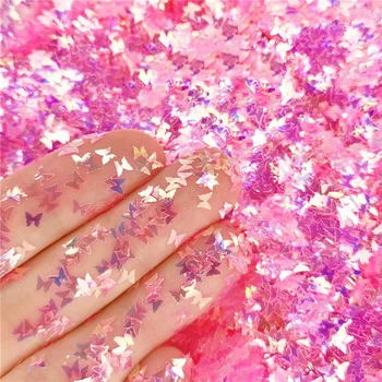 50g Butterfly Manicure Pailletter 12 3mm Holographics Glitter Nail Art Farverige Flager Holographics Butterfly Søm Pailletter Glitter