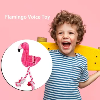 Hotdog Legetøj Pink Fyldte Skrigende Bløde Flamingo Til Små Og Store Hunde Lyd Hvalp Toy Plys Knirke Flamingoer Kæledyr Legetøj