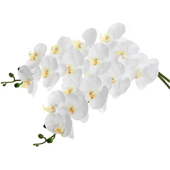 LBER 2stk 38inch Kunstige Reel Kontakt med Orkideer Blomster 9Heads Latex Phalaenopsis Stilke for DIY Bryllup Centerpieces,Køkken