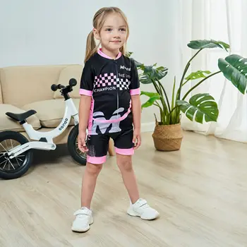 2021 Nye Børn Sommeren Cykling Tøj Åndbar Road Bike Shirt Passer Til Quick Dry Kortærmet Kids Trøje Sæt