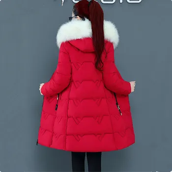 UHYTGF Tykkere efterår og vinter jakke kvinder 2020 pels krave hætte kolde beskyttelse varm frakke kvalitet dunjakke Parker kvinder 1014