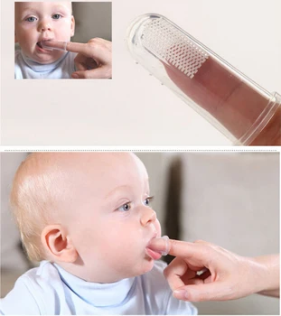 Nye Bløde Sikker Baby Tandbørste Børn Silikone Finger Tandbørste Gummi Børste Til At Klare Massage Engros