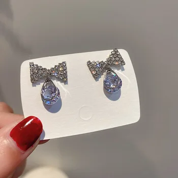 Nye Koreanske Earings Mode Smykker Vilde Bue Crystal Oorbellen Statement Øreringe Gaver Til Kvinder Engros Brinco Stud Øreringe