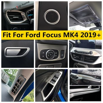 Tilbehør i rustfrit Stål Til Ford Focus MK4 2019 - 2021 Vindue Lift-Knappen Skift Gear Håndtag Skål Panel Dækker Interiør Trim