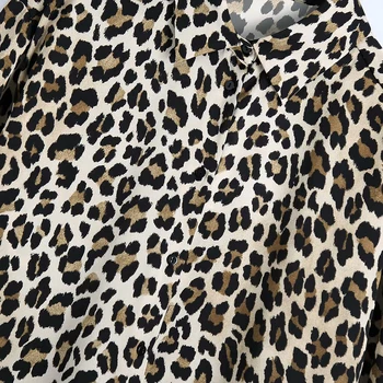 2021 sommeren nye mode alsidige dyre-mønster kvinders single breasted leopard silke print Skjorte Top
