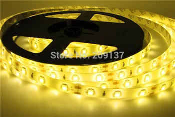 LED strip vandtæt 5m 300 LED 5730 12V SMD fleksibel lys 60 led/mled Bånd, Tape kølig/varm hvid
